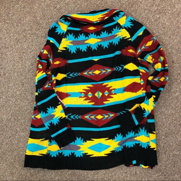 Rock&Roll Cowgirl Juniors Aztec Print Cardigan - Picture 4 of 4